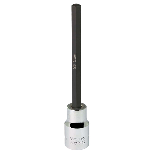Extra Long Bit  Socket, 6 mm x 4" L, 3/8" Drive Kelford