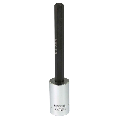 Extra Long Bit  Socket, 7 mm x 4" L, 3/8" Drive Kelford