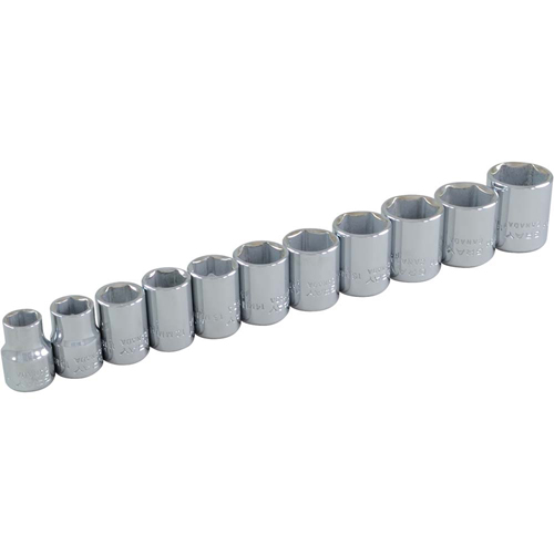 Socket Set, 11 Pcs, 3/8" Drive Size Kelford