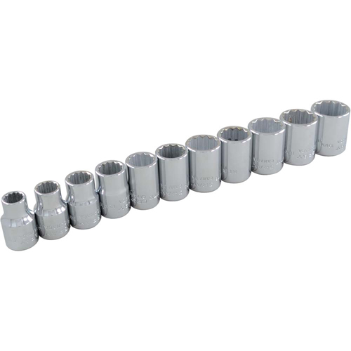 Socket Set, 11 Pcs, 3/8" Drive Size Kelford