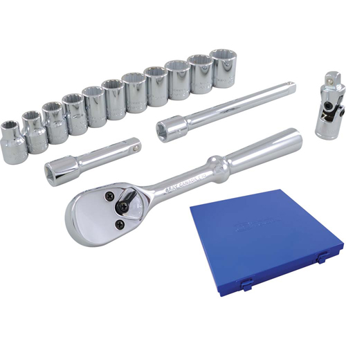 Socket & Attachment Set, 15 Pcs, 3/8" Drive Size Kelford