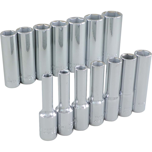 Jeu de douilles, 14 Mcx, Prise de 3/8", Profond Kelford