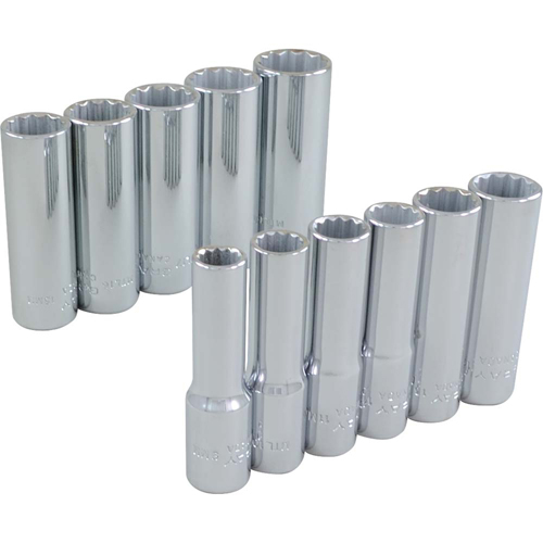 Jeu de douilles, 11 Mcx, Prise de 3/8", Profond Kelford