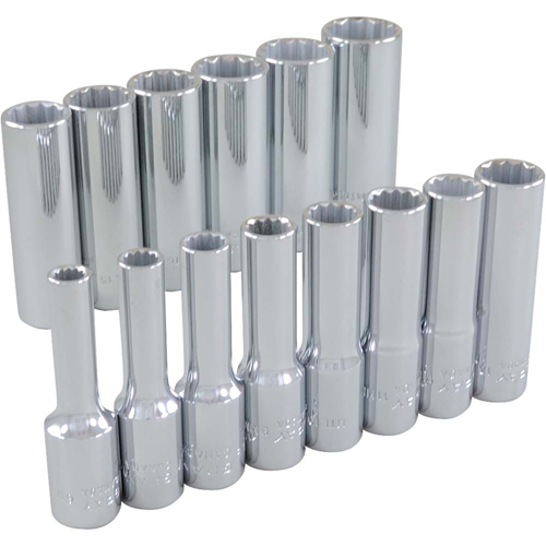 Socket Set, 14 Pcs, 3/8" Drive Size, Deep Kelford