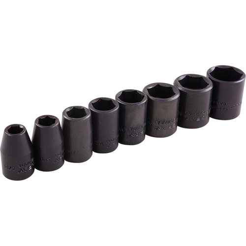 Jeu de douilles, 8 Mcx, Chocs, Prise de 3/8" Kelford