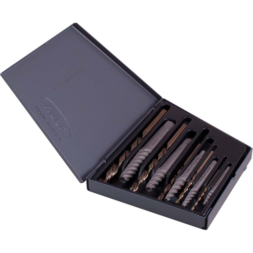 Ensembles d'extracteurs &agrave; vis et forets mixtes, Acier rapide au cobalt, 10 Morceaux Kelford