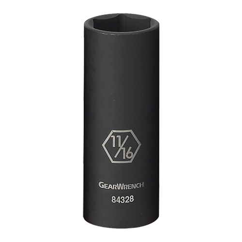 Socket, Impact, 9/16", 3/8" Drive, 6 Points, Deep Kelford