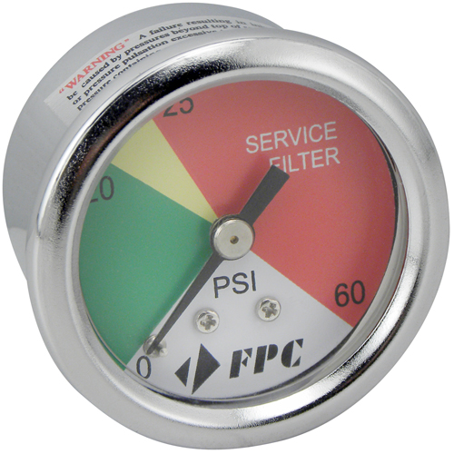 PG1326 Manom&egrave;tre pour filtre de transmission,  2", 0 - 60 psi, Fixation arri&egrave;re, Analogique Kelford