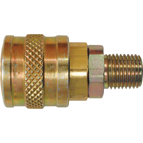 Quick Couplers - 1/4" Industrial, One Way Shut-Off - Automatic Couplers, Brass Kelford