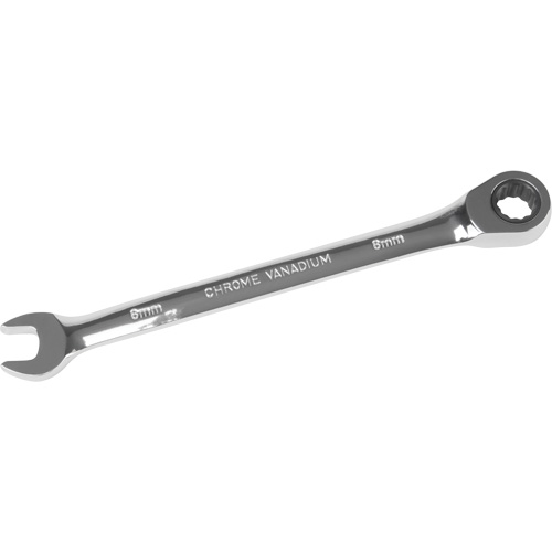 Metric Ratcheting Combination Wrench, 12 Point, 8 mm, Chrome Finish Kelford