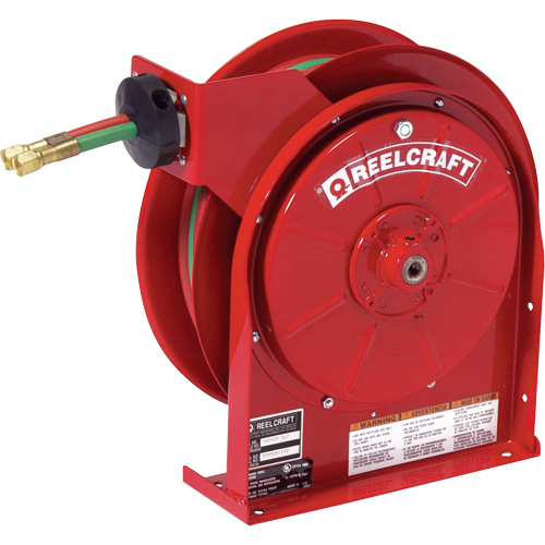 Spring Retractable Welding Hose Reel, Welding Gases, 1/4" x 25', Dual Hose, 200 psi Kelford