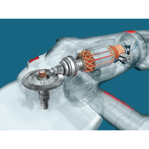 High Performance Large Angle Grinder, 9", 120 V, 15 A, 6500 RPM Kelford