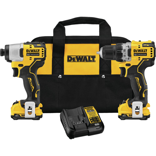 Trousse de perceuse et de tournevis &agrave; percussion &agrave; moteur sans balai Xtreme, Lithium-ion, 12 V Kelford
