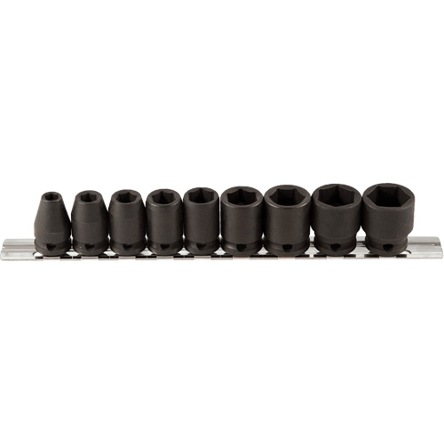 Socket Set, 9 Pcs, Impact, 3/8" Drive Size Kelford