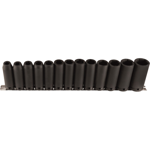 Long Socket Set, 13 Pcs, Impact, 1/2" Drive Size, Deep Kelford