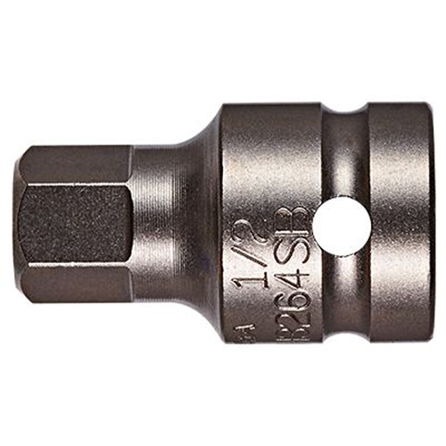 Socket Bit, Hex, 6 mm x 1-1/2" L, 1/2" Drive Kelford
