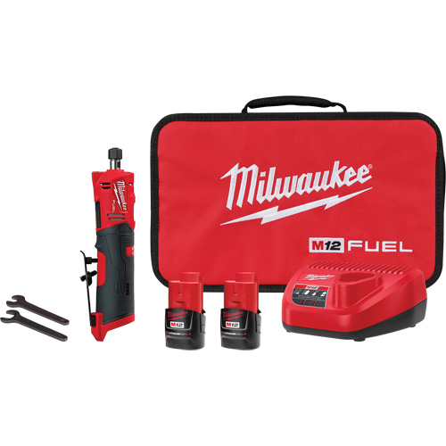 M12 Fuel Straight Die Grinder Kit, 1/4" Collet, 12 V, Lithium-Ion Kelford