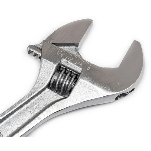 Adjustable Wrench - Bagged, 8" L, 1-1/8"/29 mm Max Width, Chrome Kelford