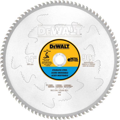 Lame de scie pour coupe d'acier inoxydable Metal Cutting, 14", 90 dents, Pour M&eacute;tal Kelford