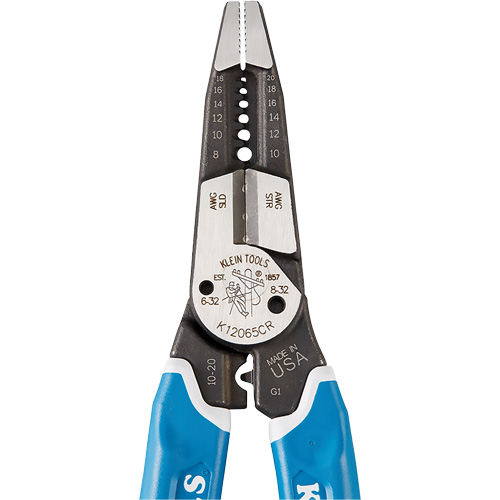Klein-Kurve&reg; Heavy-Duty Wire Stripper, Cutter & Crimper Multi-Tool, 8-1/4" L, 8 - 20 AWG Kelford