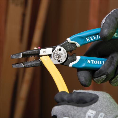 Klein-Kurve&reg; Heavy-Duty Wire Stripper, Cutter & Crimper Multi-Tool, 8-1/4" L, 8 - 20 AWG Kelford