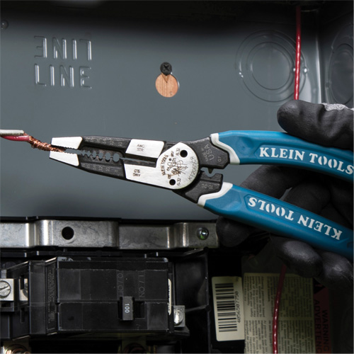 Klein-Kurve&reg; Heavy-Duty Wire Stripper, Cutter & Crimper Multi-Tool, 8-1/4" L, 8 - 20 AWG Kelford