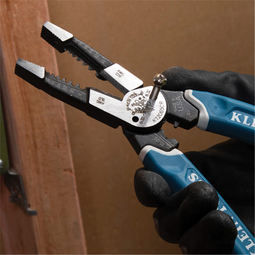 Klein-Kurve&reg; Heavy-Duty Wire Stripper, Cutter & Crimper Multi-Tool, 8-1/4" L, 8 - 20 AWG Kelford