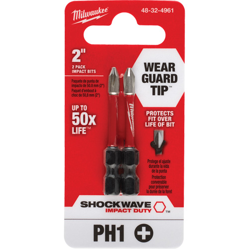 Shockwave Impact Duty Screwdriver Bit, Phillips, #1, 1/4" Drive Kelford