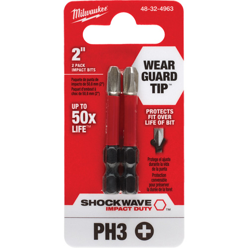Shockwave Impact Duty Screwdriver Bit, Phillips, #3, 1/4" Drive Kelford