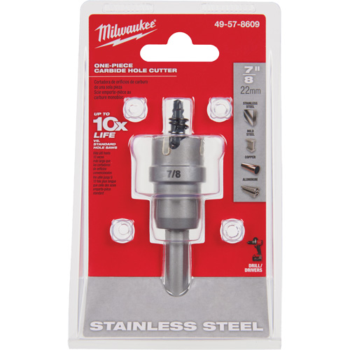 One-Piece Carbide Hole Cutters, 7/8", 3/16" Depth of Cut Kelford