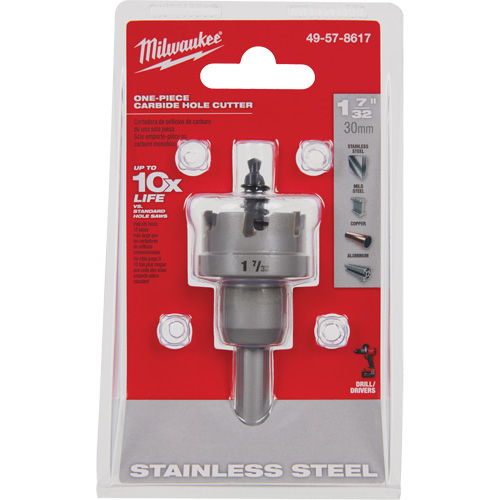 One-Piece Carbide Hole Cutters, 1-7/32", 3/16" Depth of Cut Kelford