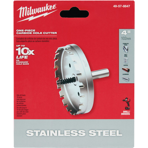 One-Piece Carbide Hole Cutters, 4", 3/16" Depth of Cut Kelford
