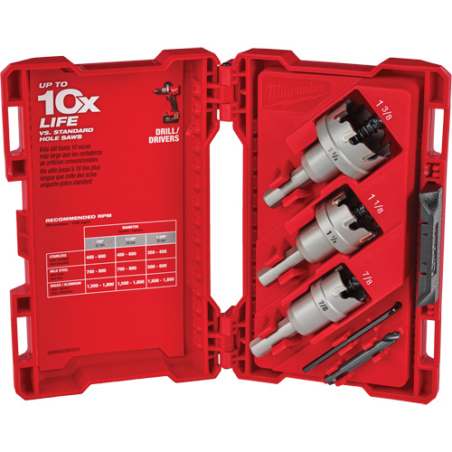 One-Piece Carbide Hole Cutter Set, 4 Pieces, Carbide Kelford