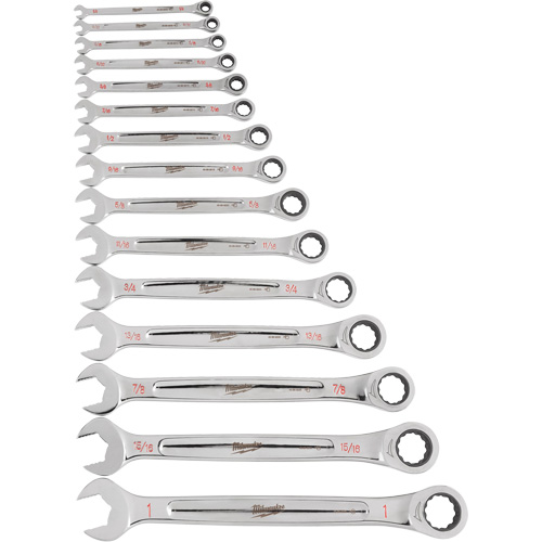 Ratcheting Wrench Set, Combination, 15 Pieces, Imperial Kelford