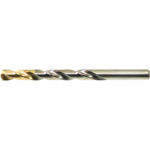 DRILLCO TiN Tipped Jobber Drill Bit, High Speed Steel, #1, 3-7/8" L, 2-5/8" Flute, 135° Point Angle Kelford
