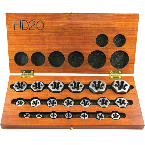 Drillco&reg; Hex Threading Die Set, 20 Pieces Kelford