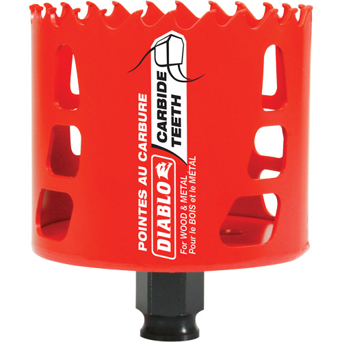 Wood & Metal Hole Saw, 3", 2-3/8" Depth of Cut, Carbide Kelford