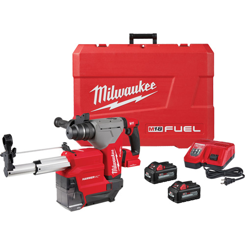 Marteau rotatif M18 Fuel SDS Plus avec ensemble d&eacute;poussi&eacute;reur Hammervac, 18 V, 1-1/8" - 3", 800 tr/min Kelford