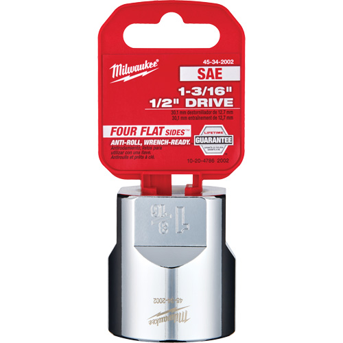 SAE Socket with Four Flat Sides, 1-3/16", 1/2" Drive, 6 Points Kelford