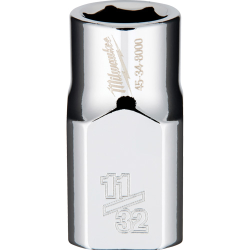 SAE Socket with Four Flat Sides, 11/32", 3/8" Drive, 6 Points Kelford