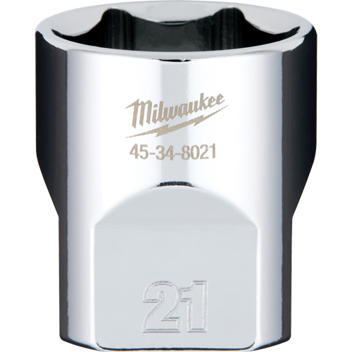 Douille m&eacute;trique avec c&ocirc;t&eacute;s Four Flats, 21 mm, Prise 3/8", 6 pans Kelford