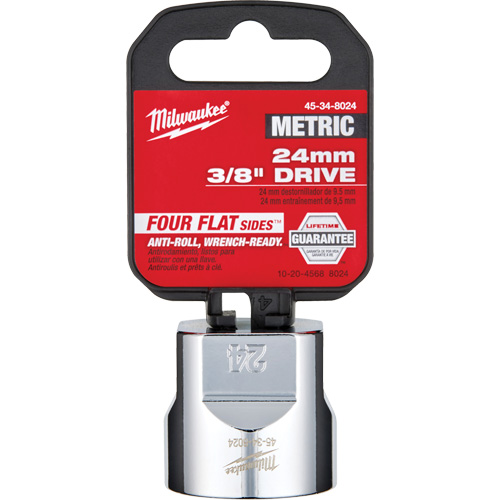 Metric Socket with Four Flat Sides, 24 mm, 3/8" Drive, 6 Points Kelford
