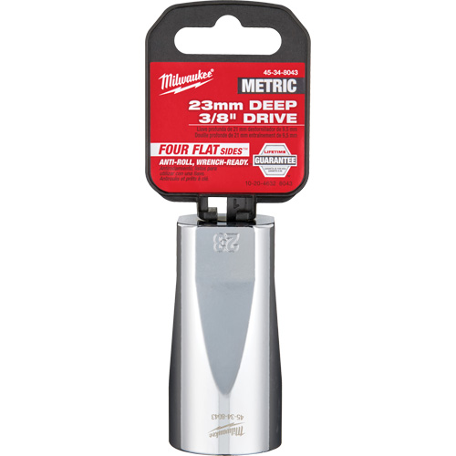 Metric Socket with Four Flat Sides, 23 mm, 3/8" Drive, 6 Points, Deep Kelford