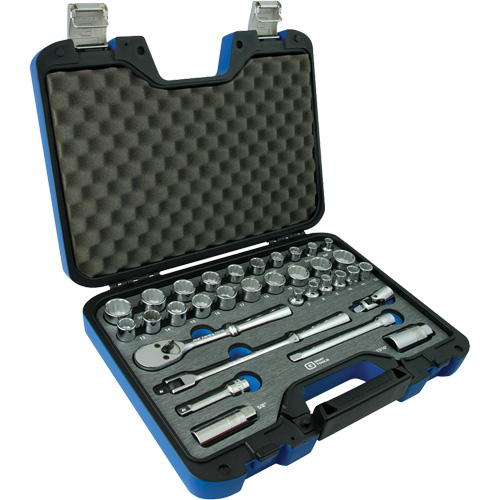 Jeu d'Accessoires pour douilles SAE & m&eacute;triques &agrave; 12 pans, 33 Mcx, Prise de 3/8" Kelford