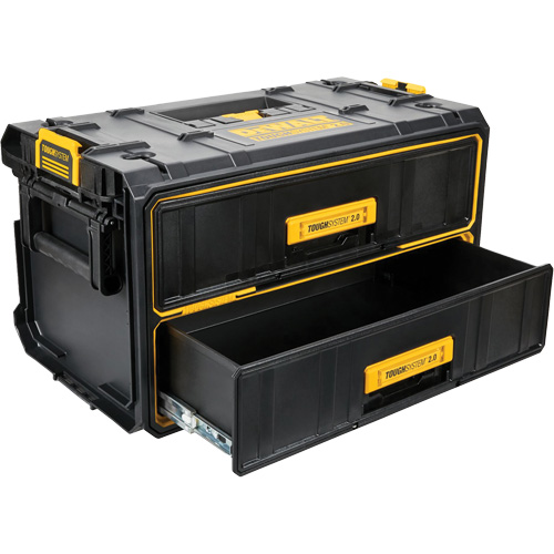 Unit&eacute; &agrave; deux tiroirs ToughSystem 2.0, 12-1/3" x 12-3/5", Noir/Jaune Kelford