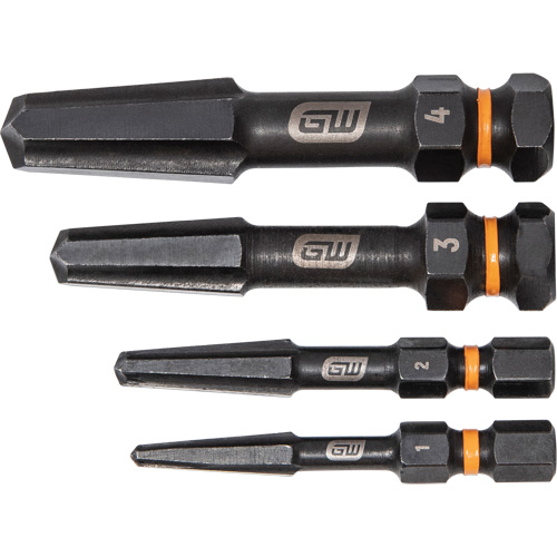 Bolt Biter Screw Extractor Set, High Speed Steel, 4 Pieces Kelford