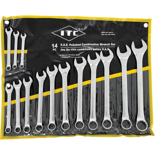 ICW-14PS Polished Wrench Set, Combination, 14 Pieces, Imperial Kelford