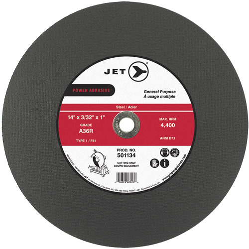 A36R Power Abrasive Cut-Off Wheel, 14" x 3/32", 1" Arbor, Type 1, 4400 RPM Kelford