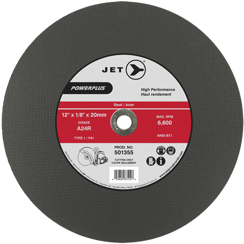 A24R PowerPlus Cut-Off Wheel, 12" x 1/8", 20 mm Arbor, Type 1, 6600 RPM Kelford