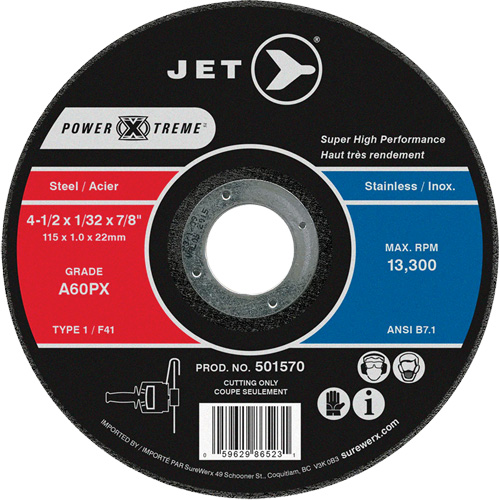 A60PX Power-Xtreme Cut-Off Wheel, 4-1/2" x 1/32", 7/8" Arbor, Type 1, 13300 RPM Kelford